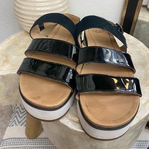 Ugg Braelynn Leather Flatform Sandal Size 8